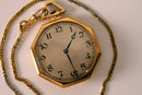 Longines Swiss Octagon Art Deco Pocket Watch with Chain 1918