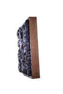 Mid Century Modern Brutalist Wall Hanging Vertical Black & Grey Signed Hayms