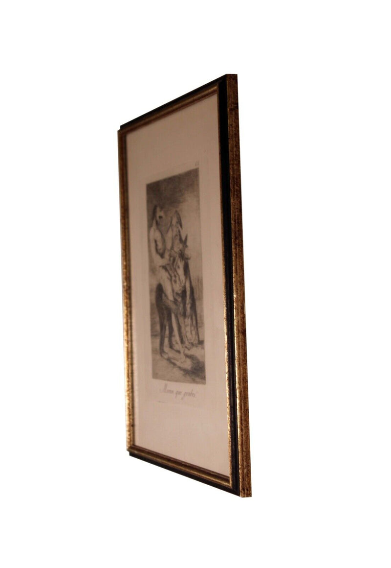 Francisco Goya Miren que grabes from Los Caprichos 1868 Etching Framed