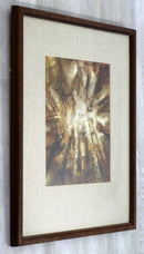 Mid Century Modern Framed Oil on Paper Painting Abstract Signed Tammy Egbal 60s