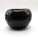 Vintage Santa Clara Pueblo Black Ware Bowl Etched Santa Fe New Mexico Unsigned