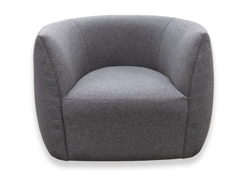 Blu Dot Council Contemporary Modern Swivel Lounge Chair in Gabro Grey