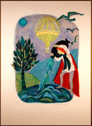 Judith Bledsoe Aquarius Zodiac Signed Contemporary Lithograph 24/250 Framed