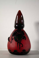 Le Verre Francais Prune Vessel Art Nouveau Acid Etched Cameo Glass Floral Design