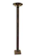 Art Deco Style Post Modern Brass and Neutral Toned Stone Torchiere Lamp