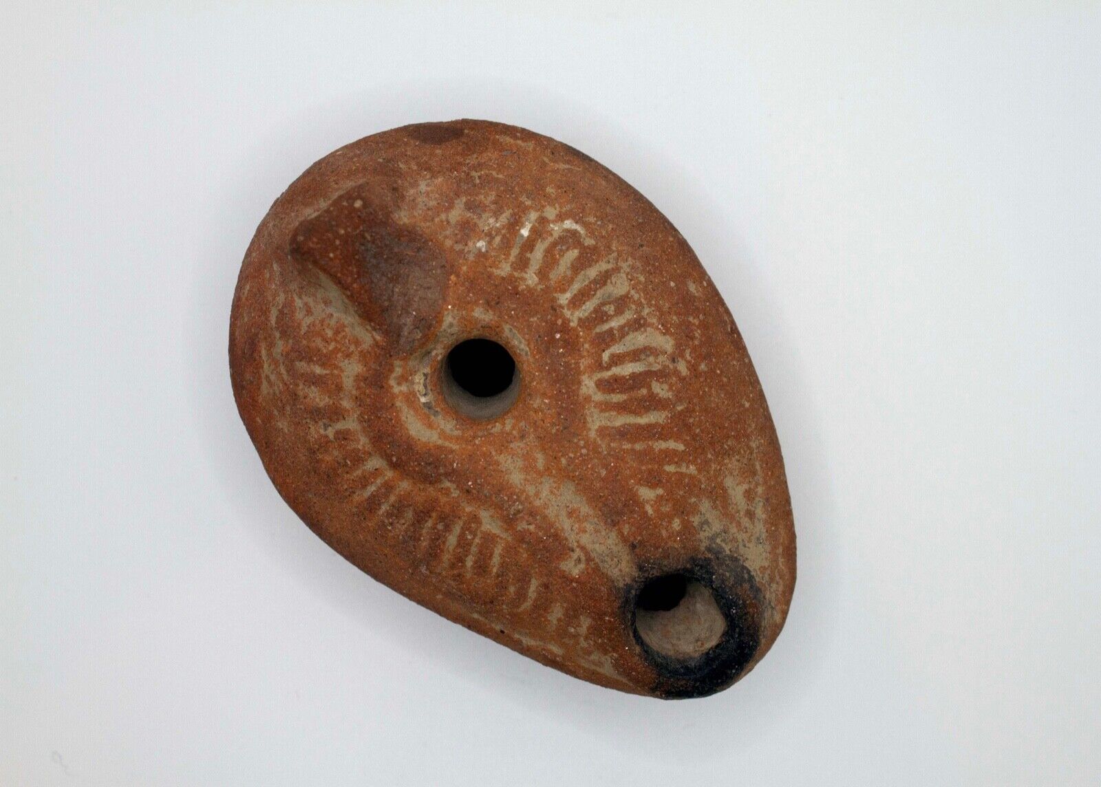 Pre-Columbian Ancient Boat-Shaped Terracotta Pottery Oil Lamp Historic