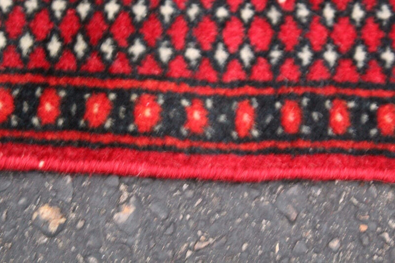 Bokhara Tribal Hand Knotted Wool Rug Red & Black 2’6” x 4’2”