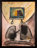 Ray Spave Press Signed Contemporary Abstract Mixed Media Painting on Paper