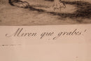 Francisco Goya Miren que grabes from Los Caprichos 1868 Etching Framed