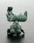 Small Nephite Jade Stone Koi Fish Table Sculpture Green Aquatic