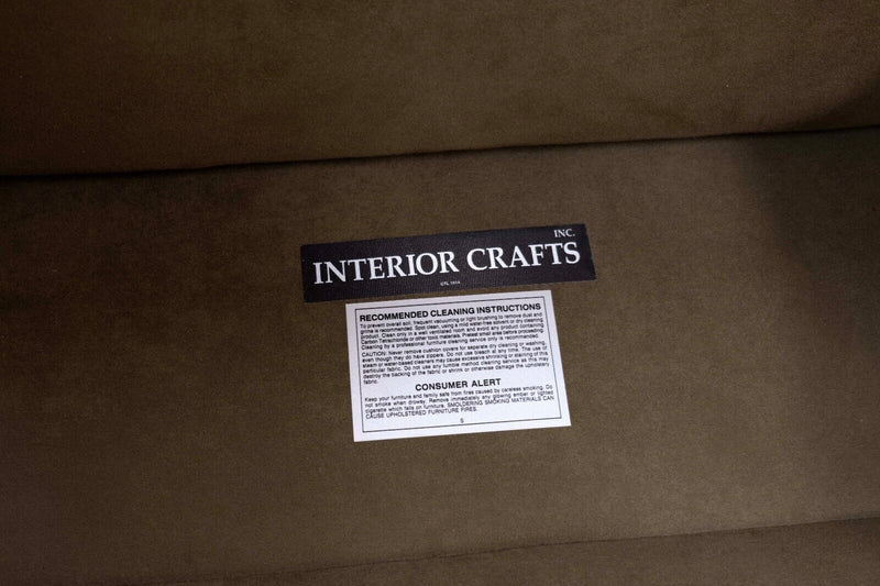 Pair of Interior Craft Suede Taupe Sofas Contemporary Modern
