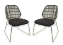 Pair of B&B Italia Contemporary Modern Crinoline and Stainless Steel Chairs