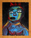 Thomas Pulgini Ruccini Modern Portrait Oil Painting on Board Framed