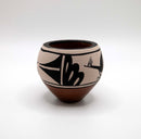 Vintage Zuni Tribe Native American Hand Painted Miniature Pottery Bowl Signed