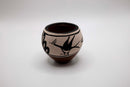 Vintage Zuni Tribe Native American Hand Painted Miniature Pottery Bowl Signed