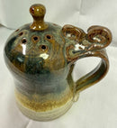 John Glick Ceramic Flower Holder Stamped Plum Tree