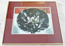 Mid Century Modern Framed Drawing Signed Aldo Londino Dated 1960s Bird in Tree