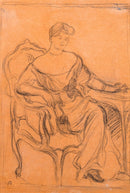 Pierre-Auguste Renoir Madame de Galéa Signed Original Sketch Graphite on Paper