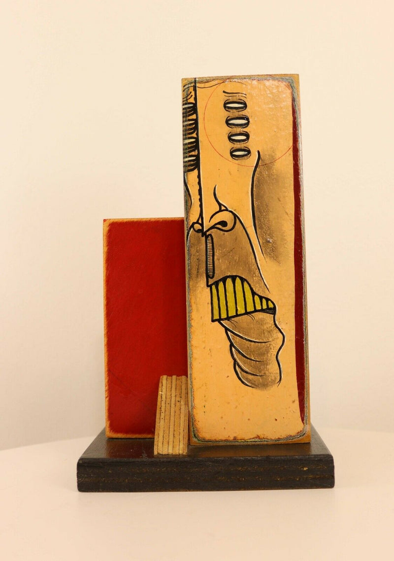 Neko Burke 2 Mixed Media Wood Assembled Sculpture Signed 2012
