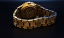 Crofton Lady’s Wristwatch Crystal Encrusted Gold Stainless Steel w/ Original Box