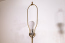 Art Deco Opaque Milk Glass and Brass Metal Floor Lamp