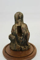 Rare Ancient Asian Buddha Wood Sculpture & Glass Dome