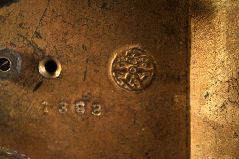 Antique Swiss Lenzkirich Clock Iron Bronze Apollo Figurine Depose 1388 Stamped
