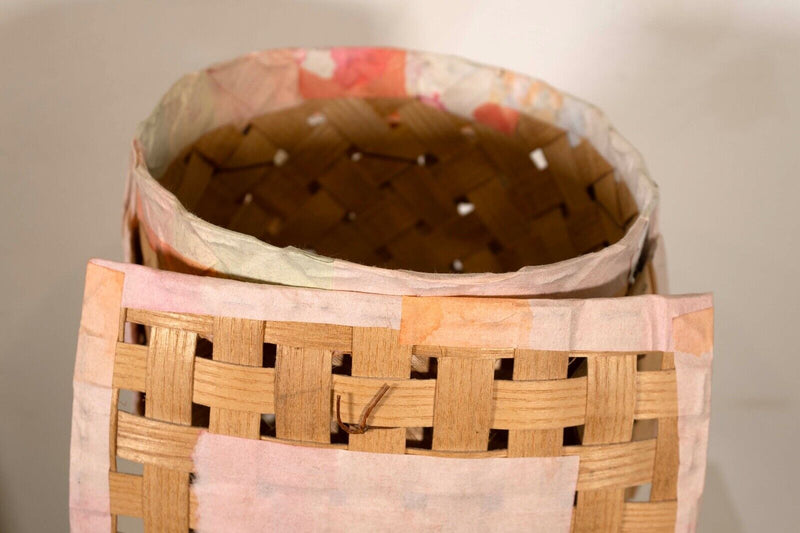 Ed Rossbach Sweet Dreams Signed Handmade Ash Plint Dyed Paper Woven Basket 1993