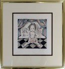 Leonard Tsugouharu L’Artiste Signed Modern Lithograph on Paper 1963 Framed 55/15