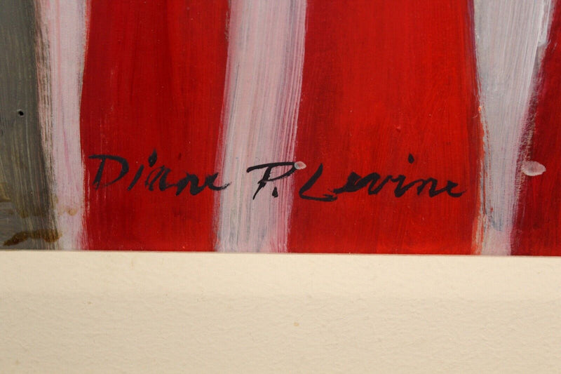 Diane Postula Levine Wednesday Santa Monica Mart Signed Oil Painting 1988 Framed