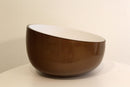 Vintage Mid Century Layered Cased Brown & White Asymmetrical Glass Bowl