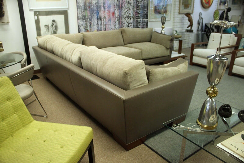 Contemporary Modern Berman Rosetti Sorrento Leather and Upholstery Sectional