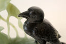 Vintage Carved Jade Birds on Wood Stand
