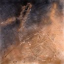 Ellen Loerwald Flashes at Midnight Modern Mixed Media Painting on Board Framed