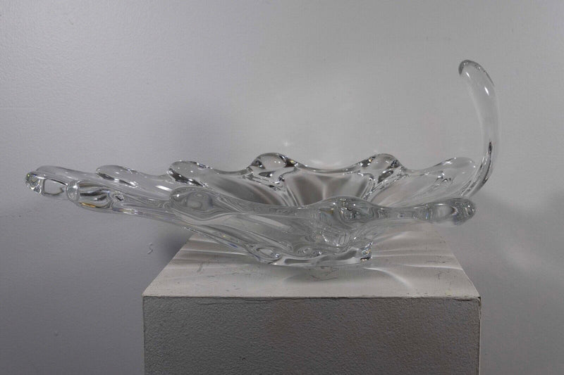 Vintage Art Vannes France Jardiniere Crystal Art Glass Centerpiece Bowl w/ Mark