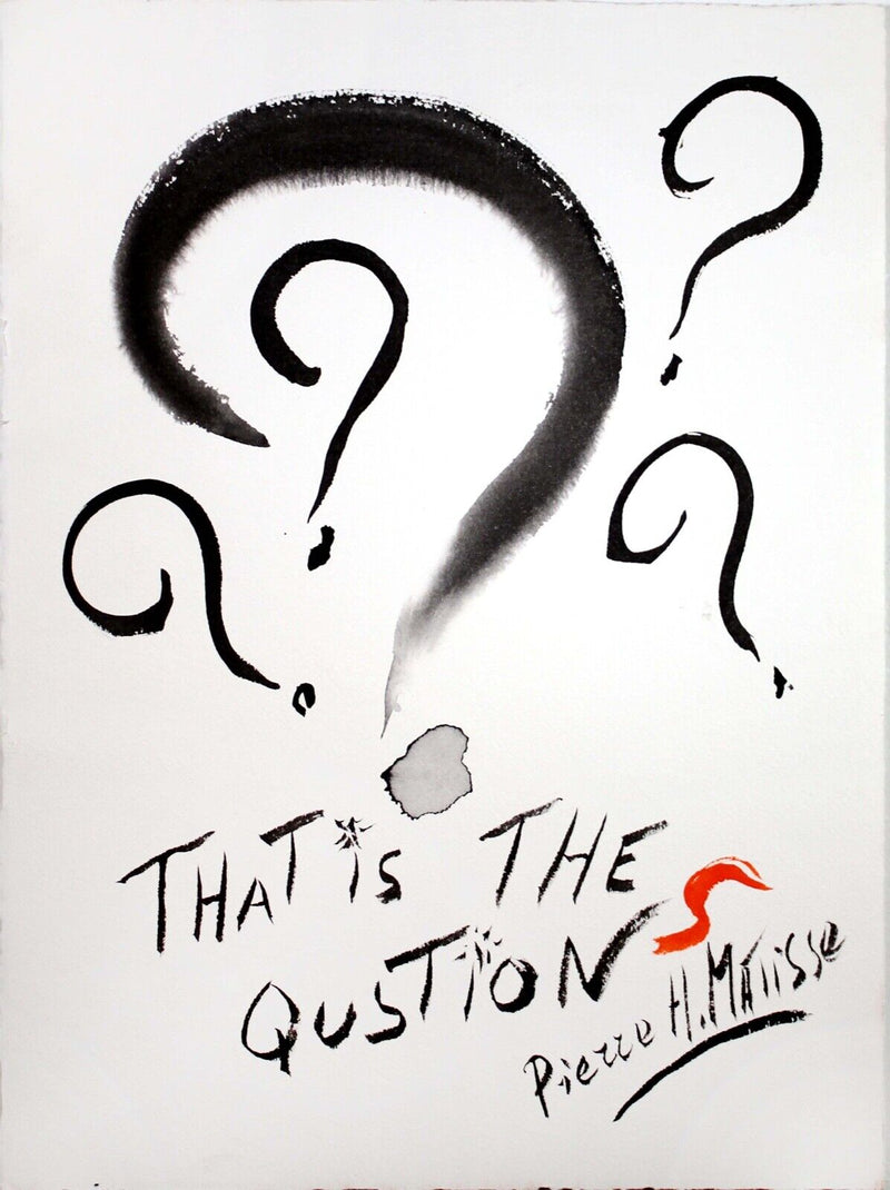 Pierre Henri Matisse That is the Question Modern Linocut on Paper Unframed