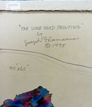 Contemporary Memphis Large Abstract Painting Canvas  J. Ramsauer 1990s Vine Yard