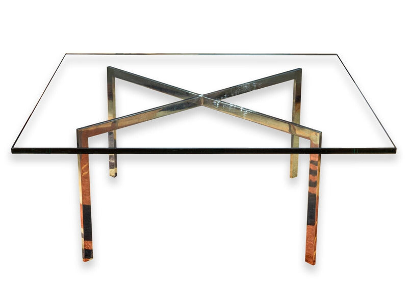 Mies van der Rohe for Knoll Barcelona Chrome and Glass Coffee Table Mid Century