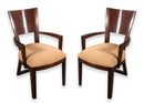Pair of Berman Rossetti Contemporary Modern Dark Wood Armchairs