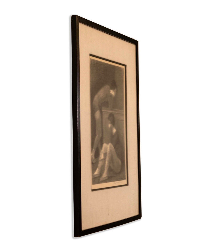 Raphel Soyer Dancers Signed Vintage Modern Figurative Lithograph on Paper 1954