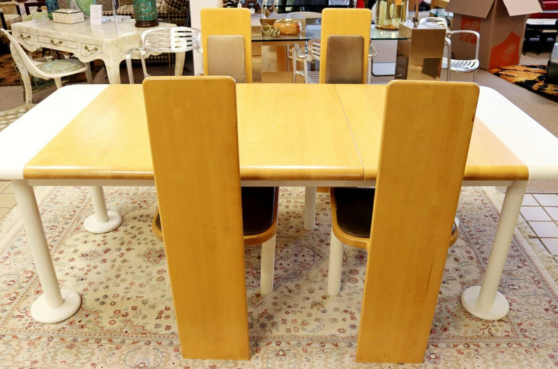 Mid Century Modern Rare Alvar Aalto Attr. Expandable Dining Table & 4 Chairs