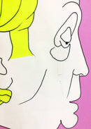 Contemporary Acrylic Satire Painting Interview John Chilver Signed Dated 2000