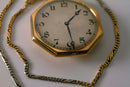 Longines Swiss Octagon Art Deco Pocket Watch with Chain 1918