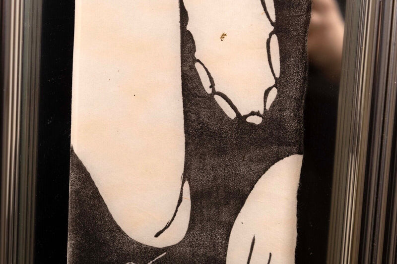 Stephen White Signed Modern Figurative Block Print on Mirror Greg Copeland 1975