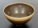 Mid Century Modern Ceramic Bowl Signed Berndt Friberg Brown Hare Glaze 1960s