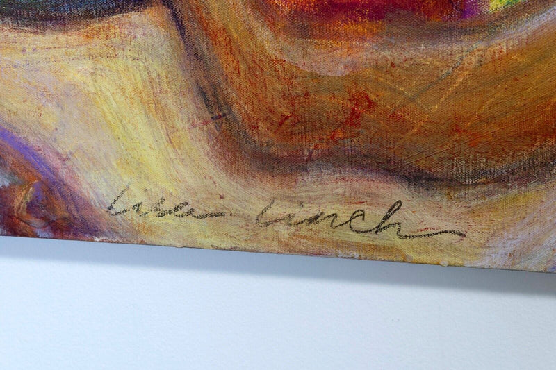 Lisa Linch Café Tipitina Signed Contemp Figurative Acrylic Painting on Canvas