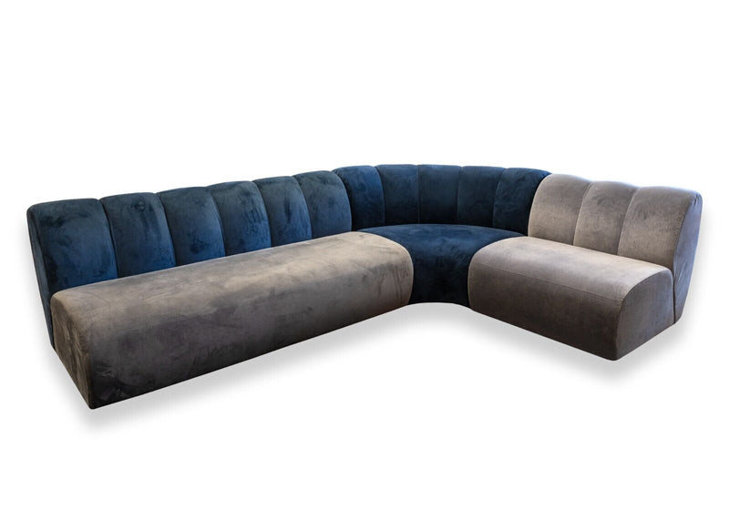 Contemporary West Elm x Steelcase Belle Prototype Navy and Grey Sectional Sofa
