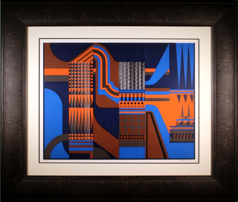 Rick Tunkel Postmodern Op Art Abstract Geometric 3D Serigraph 2/250 Framed 1981