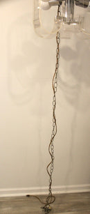 Vintage Mid Century Lucite Chrome Ribbon Chandelier Pendant Light Sonneman Style