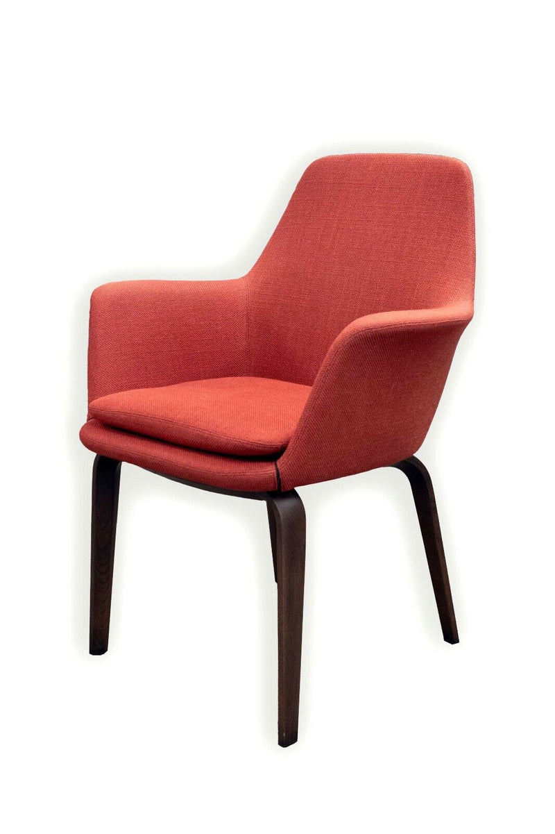 Pair of Minotti "York" Red Little Arm Chair Contemporary Modern Rodolfo Dordoni